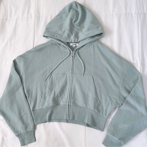Garage Cropped Zippy Hoodie - Lakeshore Blue